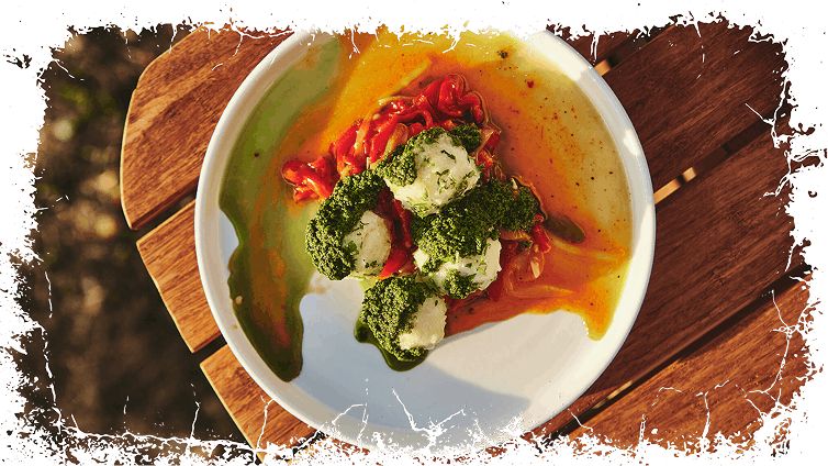 Plate of colourful food