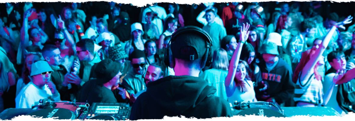 DJ in front of a crowd